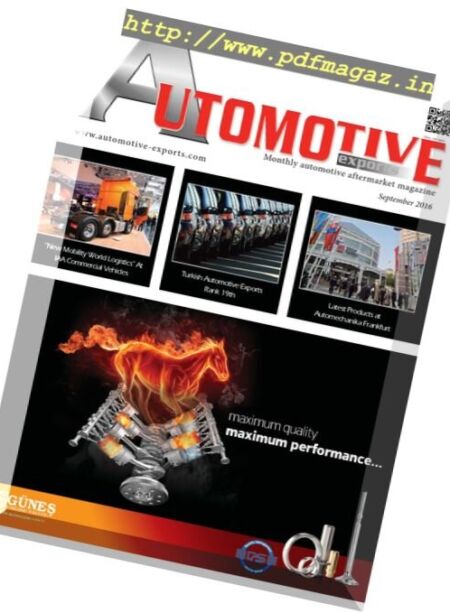 Automotive Exports – September 2016 Cover