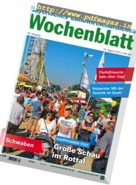 Bayerisches Landwirtschaftliches Wochenblatt – 26 August 2016 Cover