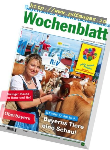 Bayerisches Landwirtschaftliches Wochenblatt – 9 September 2016 Cover