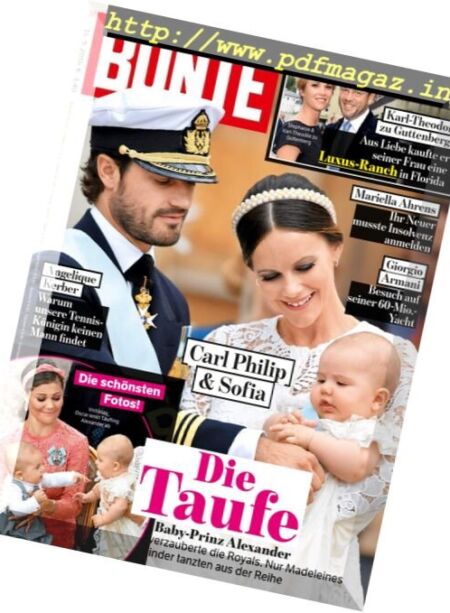 Bunte – 15 September 2016 Cover