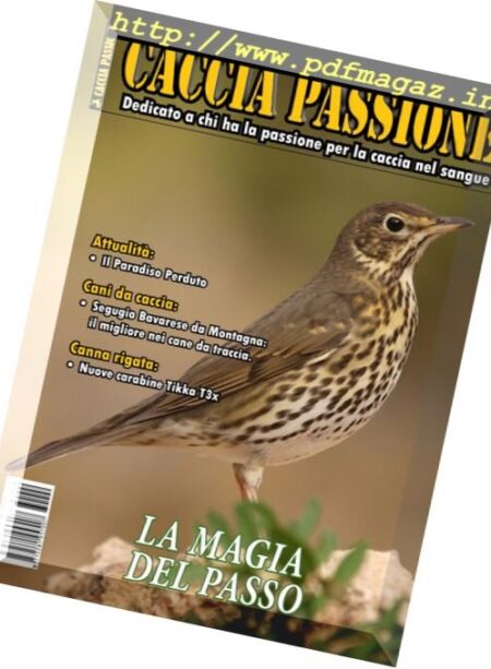 Caccia Passione – Settembre 2016 Cover