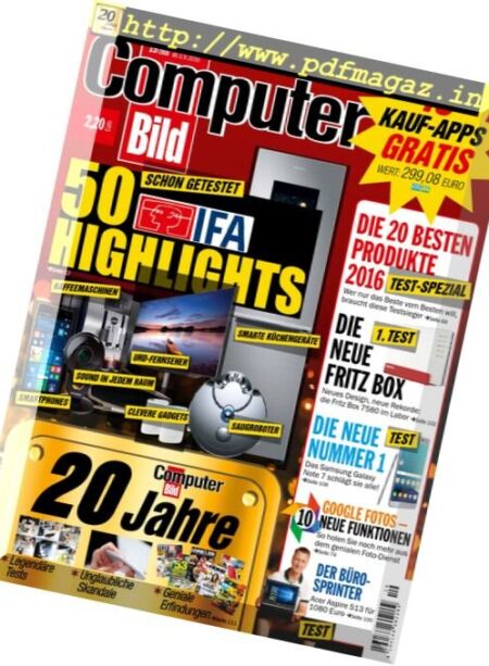 Computer Bild Germany – 3 September 2016 Cover