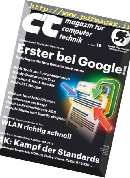 c’t magazin – 3 September 2016 Cover