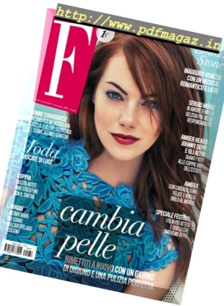 F – 7 Settembre 2016 Cover