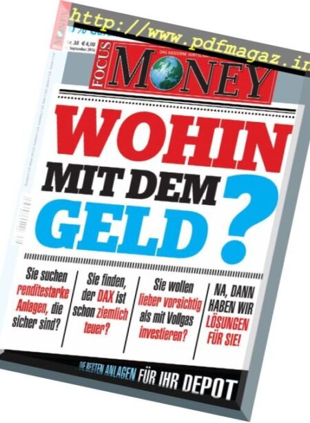 Focus Money – 14 September 2016 Cover