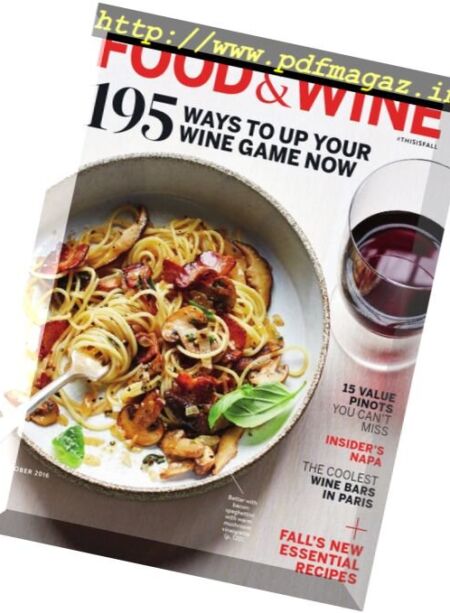 Food & Wine – October 2016 Cover