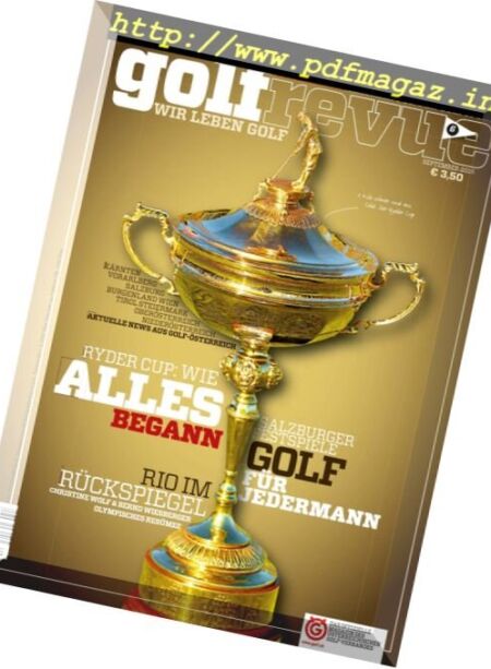 Golfrevue – September 2016 Cover
