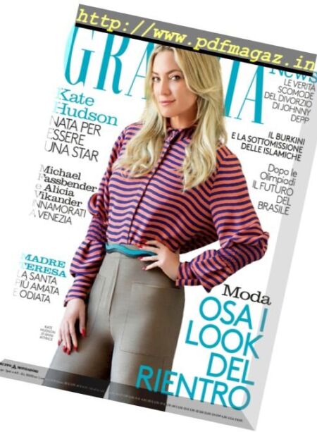 Grazia Italia – 30 Agosto 2016 Cover