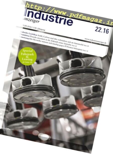 Industrie Anzeiger – Nr.22, 2016 Cover