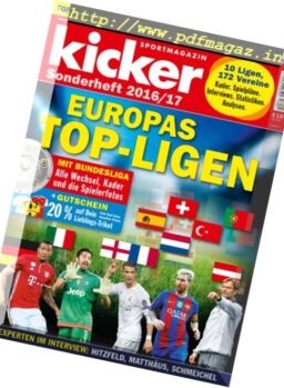 Kicker – Europas Top-Ligen Saison 2016-2017