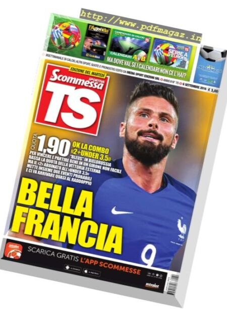 La Scommessa Sportiva TS – 6 Settembre 2016 Cover