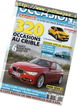L’automobile Occasions – Aout-Octobre 2016