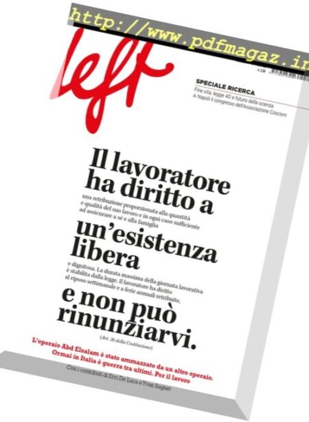 Left – 24 Settembre 2016 Cover