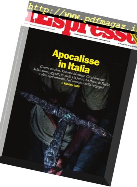 L’Espresso – 21 Agosto 2016 Cover