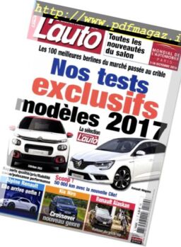 L’Essentiel de l’Auto – Septembre-Novembre 2016
