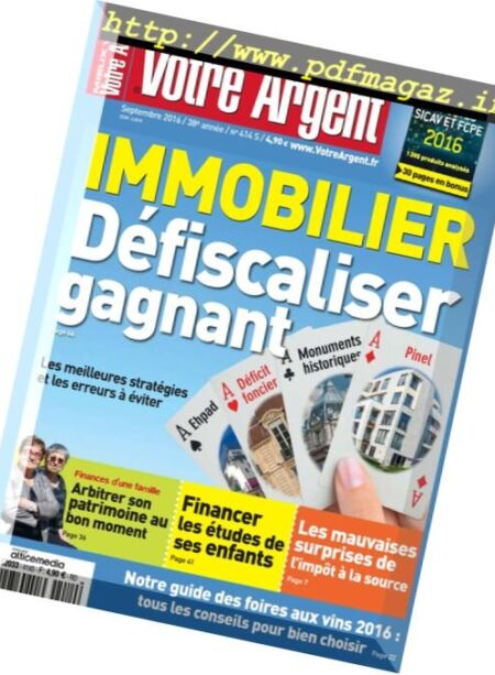 Mieux Vivre Votre Argent – Septembre 2016 Cover