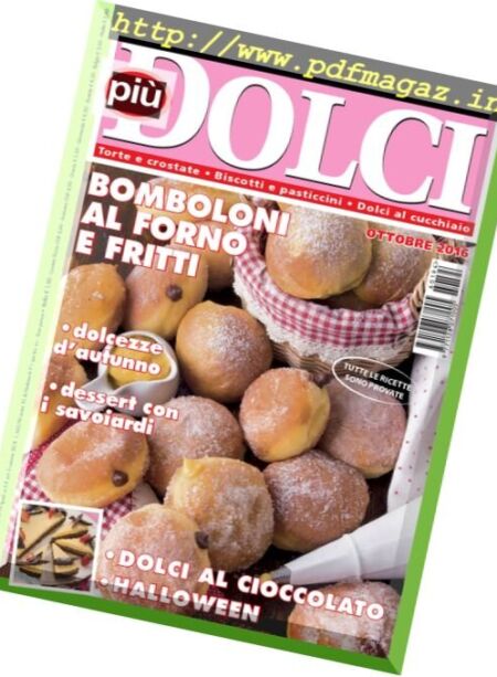 piuDOLCI – Ottobre 2016 Cover