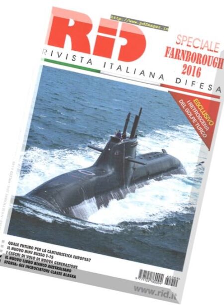 Rivista Italiana Difesa – Settembre 2016 Cover