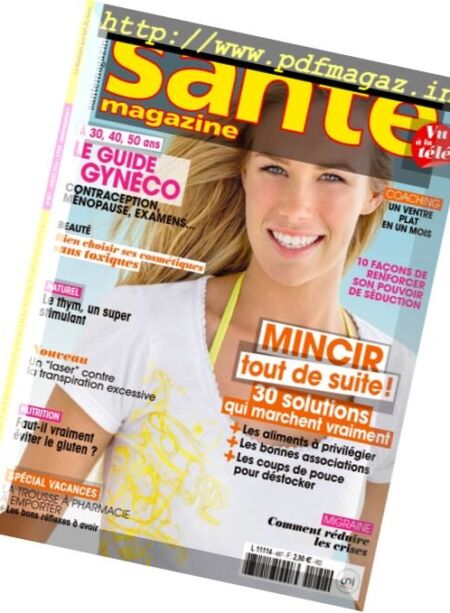 Sante Magazine – Juillet 2016 Cover