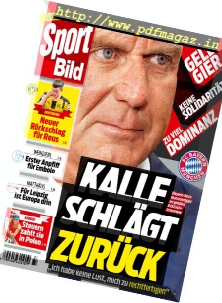 Sport Bild – 14 September 2016 Cover