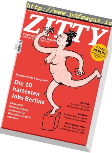 Zitty – 22 September 2016 Cover