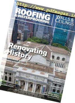 Architectural Roofing & Waterproofing-Walls & Ceilings Architect – Winter 2016