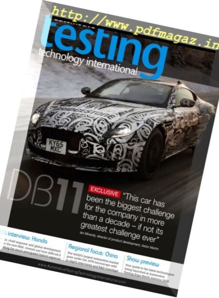 Automotive Testing Technology International – September 2016 Cover