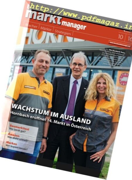 Bau Markt Manager – Oktober 2016 Cover