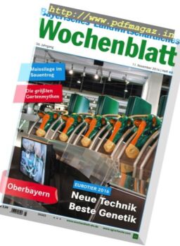 Bayerisches Landwirtschaftliches Wochenblatt – 11 November 2016