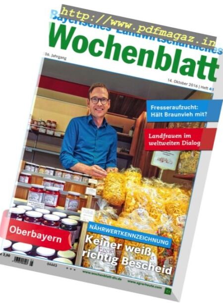 Bayerisches Landwirtschaftliches Wochenblatt – 14 Oktober 2016 Cover