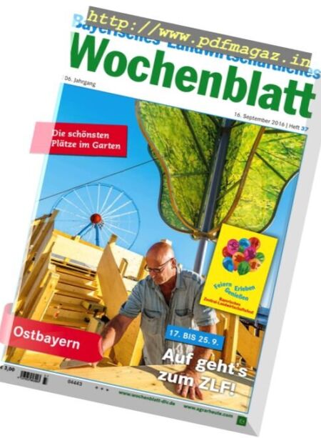 Bayerisches Landwirtschaftliches Wochenblatt – 16 September 2016 Cover