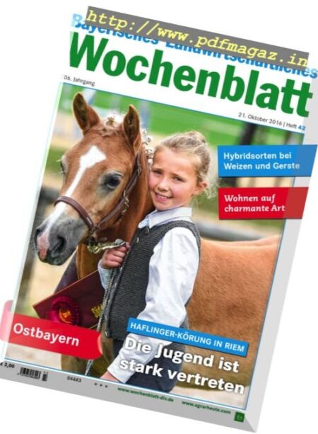 Bayerisches Landwirtschaftliches Wochenblatt – 21 Oktober 2016 Cover