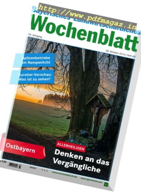 Bayerisches Landwirtschaftliches Wochenblatt – 28 Oktober 2016 Cover