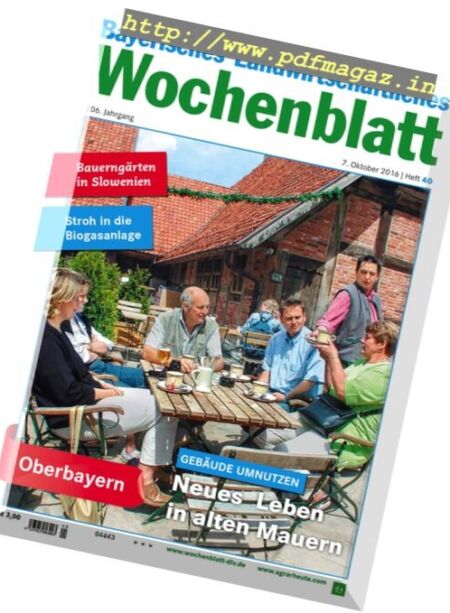 Bayerisches Landwirtschaftliches Wochenblatt – 7 Oktober 2016 Cover