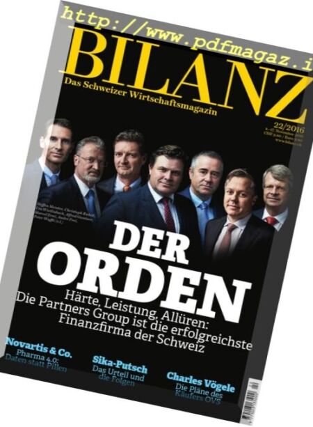 Bilanz – 4 November 2016 Cover
