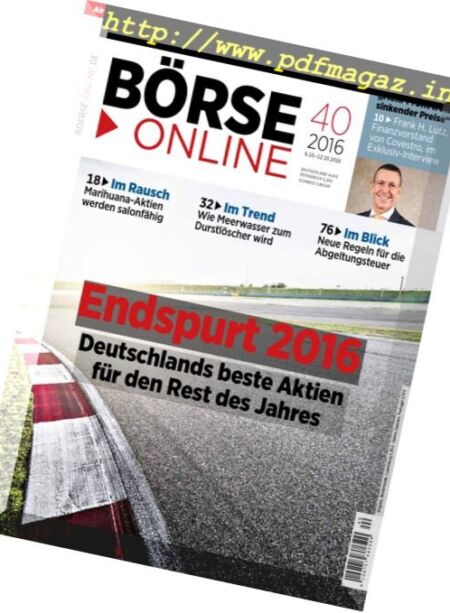 Borse Online – Oktober 2016 Cover