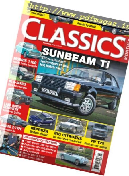 Classics Monthly – November 2016 Cover