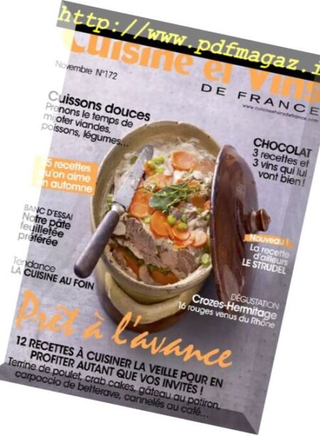 Cuisine et Vins de France – Novembre 2016 Cover