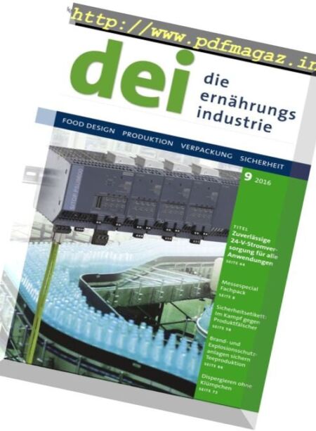 Die Ernahrungs Industrie – Nr.9, 2016 Cover