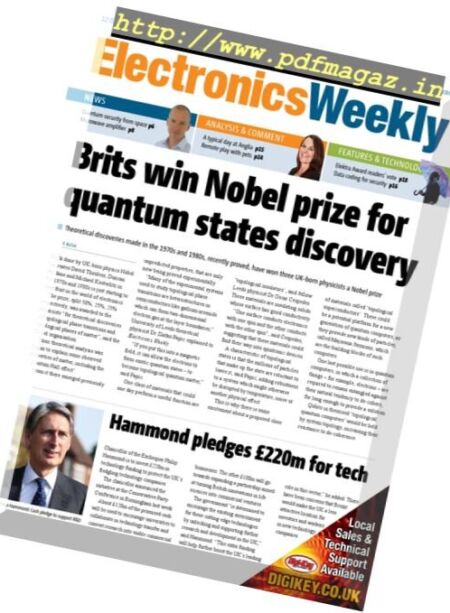 Electronics Weekly – 12 October 2016 Cover