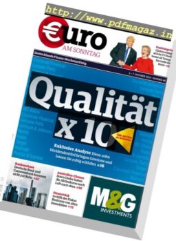 Euro am Sonntag – 1 Oktober 2016