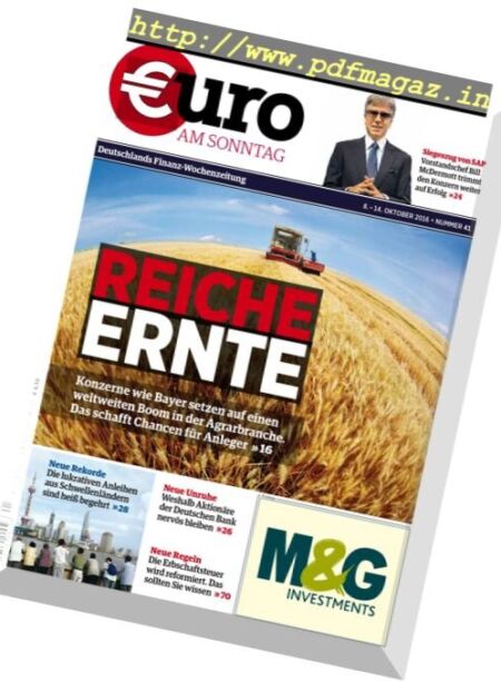 Euro am Sonntag – 8 Oktober 2016 Cover