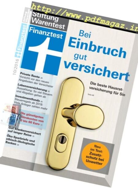 Finanztest – Oktober 2016 Cover