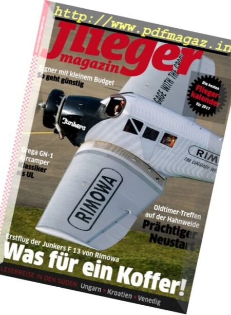 Fliegermagazin – November 2016 Cover