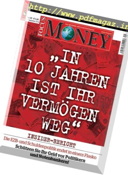 Focus Money – 28 September 2016 Cover