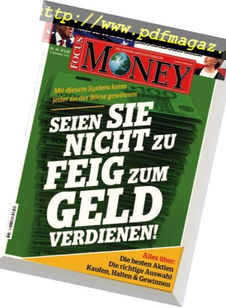 Focus Money – 9 November 2016 Cover