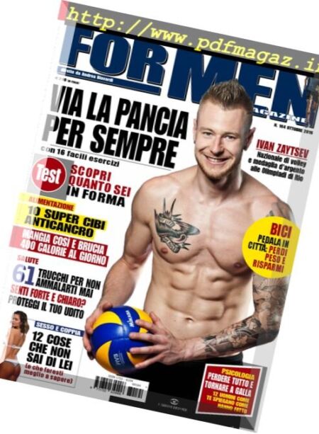For Men Magazine – Ottobre 2016 Cover