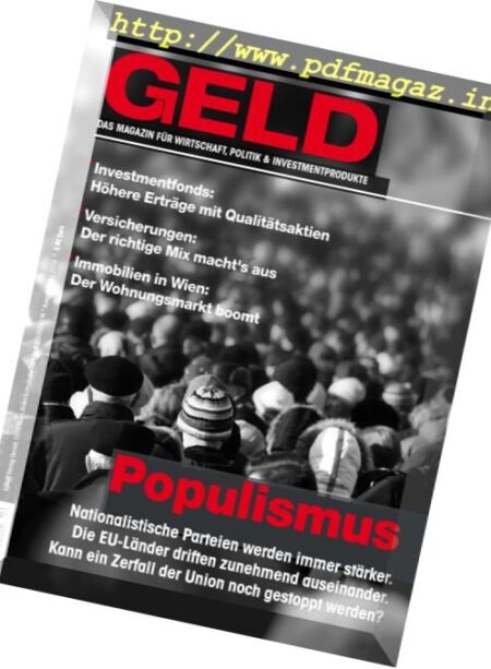 Geld Magazine – Oktober 2016 Cover