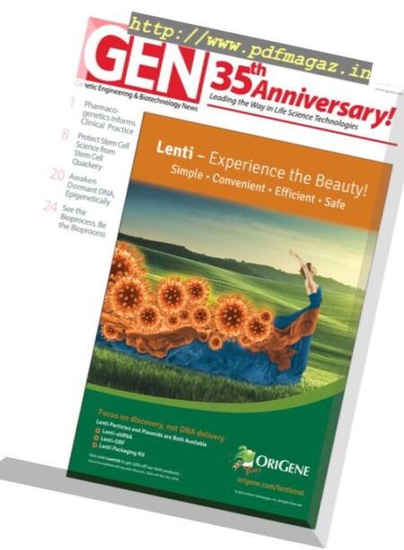 Genetic Engineering & Biotechnology News – 1 September 2016 Cover