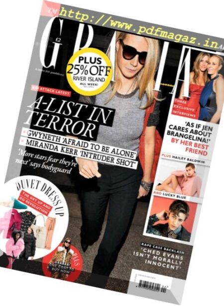 Grazia UK – 31 October 2016 Cover